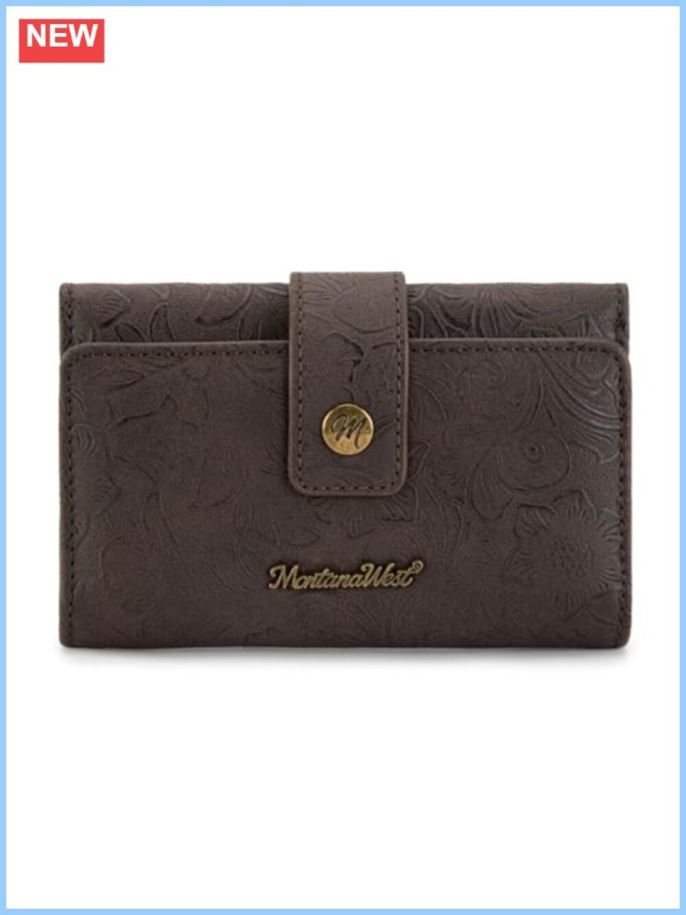 Montana West Faux Leather Trifold Wallet RFID Blocking Western Floral